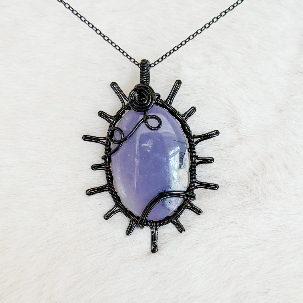 Lavender Jade Sun Pendant