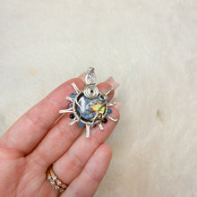 Load image into Gallery viewer, Opal x Labradorite x Tourmaline Beaded Sun Pendant
