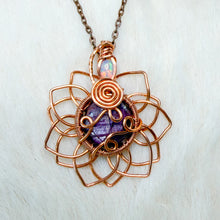 Load image into Gallery viewer, Opal x Star Ruby Sunflower Pendant
