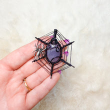 Load image into Gallery viewer, Lavender Chalcedony Spiderweb Pendant
