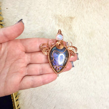 Load image into Gallery viewer, Rainbow Moonstone x Rare Labradorite Dragonfly Fairy Pendant
