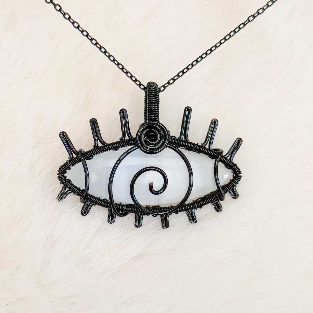 Selenite Eye Pendant