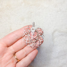 Load image into Gallery viewer, Rhodochrosite Heart Sunflower Pendant
