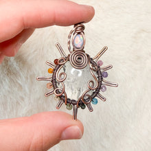 Load image into Gallery viewer, Opal x Rare White Topaz x Rainbow Tourmaline Sun Pendant
