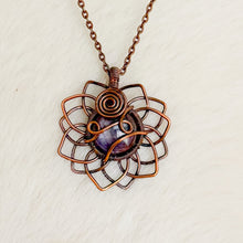 Load image into Gallery viewer, Star Ruby Sunflower Pendant
