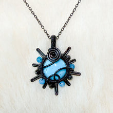 Load image into Gallery viewer, Turquoise x Tourmaline Beaded Sun Pendant
