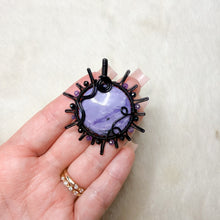 Load image into Gallery viewer, Charoite x Tourmaline Beaded Sun Pendant
