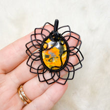 Load image into Gallery viewer, Bumblebee Jasper Sunflower Pendant
