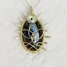 Load image into Gallery viewer, Vesuvianite Lotus Sun Pendant
