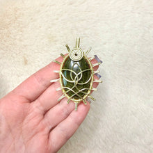 Load image into Gallery viewer, Vesuvianite Lotus Sun Pendant
