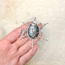 Load image into Gallery viewer, Moss Kyanite Spiderweb Pendant
