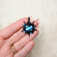 Load image into Gallery viewer, Turquoise x Tourmaline Beaded Sun Pendant
