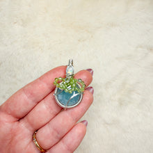 Load image into Gallery viewer, Blueberry Pendant- Ethiopian Opal, aquamarine &amp; peridot
