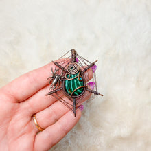 Load image into Gallery viewer, Malachite Spiderweb Pendant
