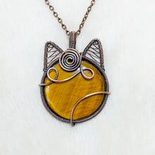 Load image into Gallery viewer, Tigers Eye Cat Pendant
