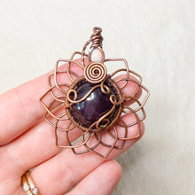 Load image into Gallery viewer, Opal x Star Garnet Sunflower Pendant
