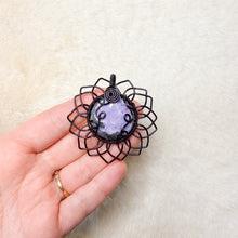 Load image into Gallery viewer, Charoite Sunflower Pendant
