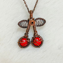 Load image into Gallery viewer, Red Coral Cherries Pendant
