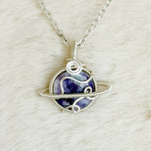 Load image into Gallery viewer, Lepidolite Saturn Pendant

