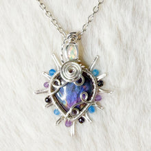 Load image into Gallery viewer, Opal x Labradorite x Tourmaline Beaded Sun Pendant
