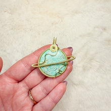 Load image into Gallery viewer, Turquoise Saturn Pendant
