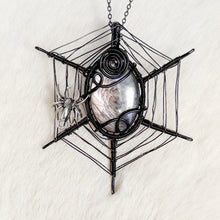 Load image into Gallery viewer, Hypersthene Spiderweb Pendant
