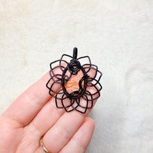 Load image into Gallery viewer, Crazy Lace Agate Sunflower Pendant
