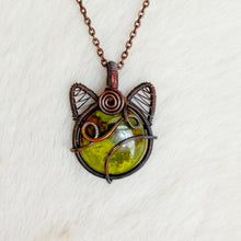 Load image into Gallery viewer, Green Opal Cat Pendant
