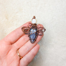 Load image into Gallery viewer, Mother of Pearl x Sapphire Dragonfly Fairy Pendant
