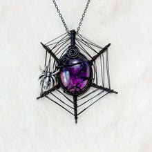 Load image into Gallery viewer, Amethyst Spiderweb Pendant
