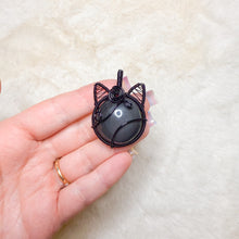 Load image into Gallery viewer, Rainbow Obsidian Cat Pendant
