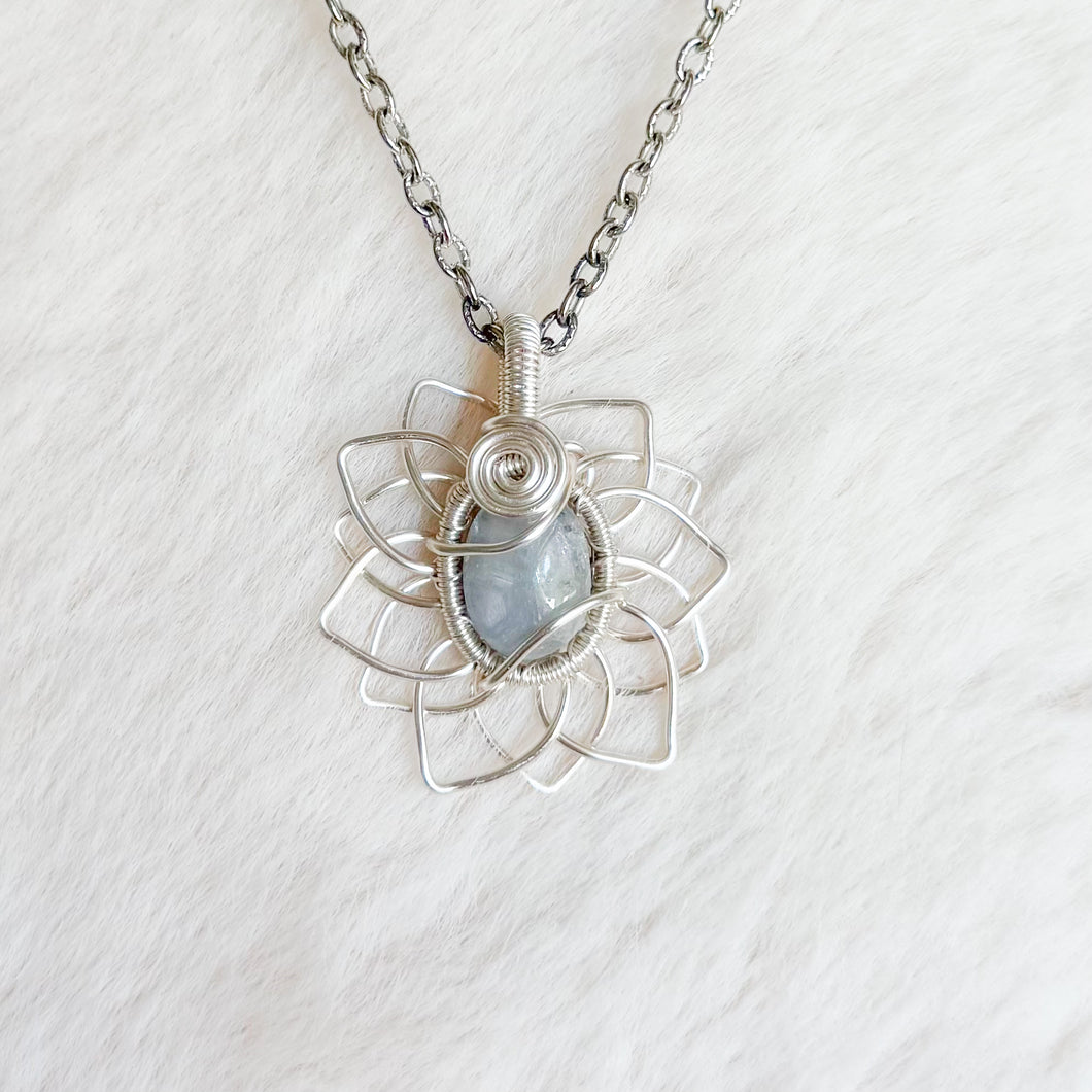 Star Sapphire Sunflower Pendant