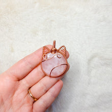 Load image into Gallery viewer, Rose Quartz Cat Pendant
