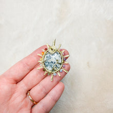 Load image into Gallery viewer, Tree Agate x Rainbow Tourmaline beaded Sun Pendant
