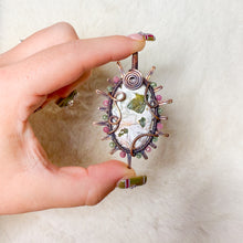 Load image into Gallery viewer, Ocean Jasper x Pink &amp; Green Tourmaline Beaded Sun Pendant
