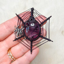 Load image into Gallery viewer, Amethyst Spiderweb Pendant
