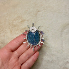 Load image into Gallery viewer, Black Sunstone Moon Sun Pendant
