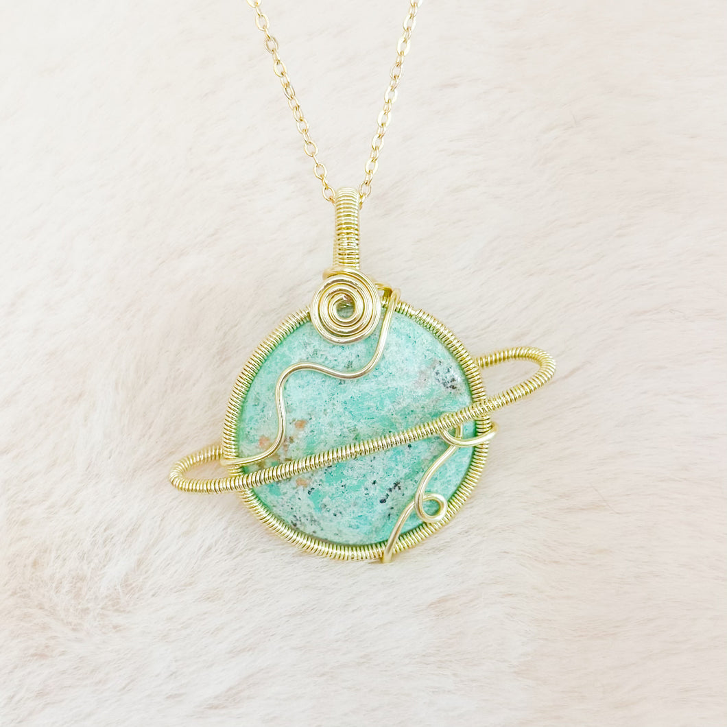 Turquoise Saturn Pendant