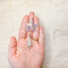Load image into Gallery viewer, Angel Aura Rose Quartz Star x Rainbow Moonstone Dangle Sun Pendant
