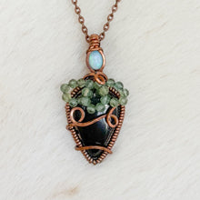 Load image into Gallery viewer, Opal x Shungite x Watermelon Tourmaline Blackberry Pendant
