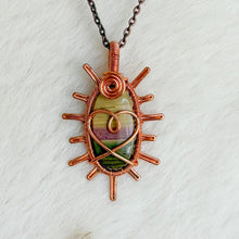Load image into Gallery viewer, Imperial Jasper Heart Sun Pendant
