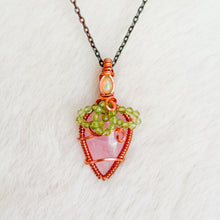 Load image into Gallery viewer, Strawberry Pendant- Ethiopian Opal, morganite &amp; peridot
