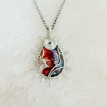 Load image into Gallery viewer, Crazy Lace Agate Sun Pendant
