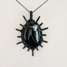 Load image into Gallery viewer, Black Tourmaline Moon Sun Pendant

