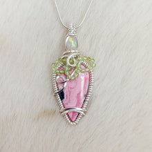 Load image into Gallery viewer, Opal x Rhodonite x Peridot Strawberry Pendant

