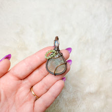 Load image into Gallery viewer, Last Ever Pear Pendant- Opal, prehnite, peridot
