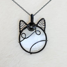Load image into Gallery viewer, Selenite Cat Pendant
