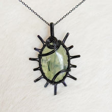 Load image into Gallery viewer, Prehnite Sun Pendant
