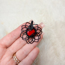 Load image into Gallery viewer, Mini Red Jasper Sunflower Pendant
