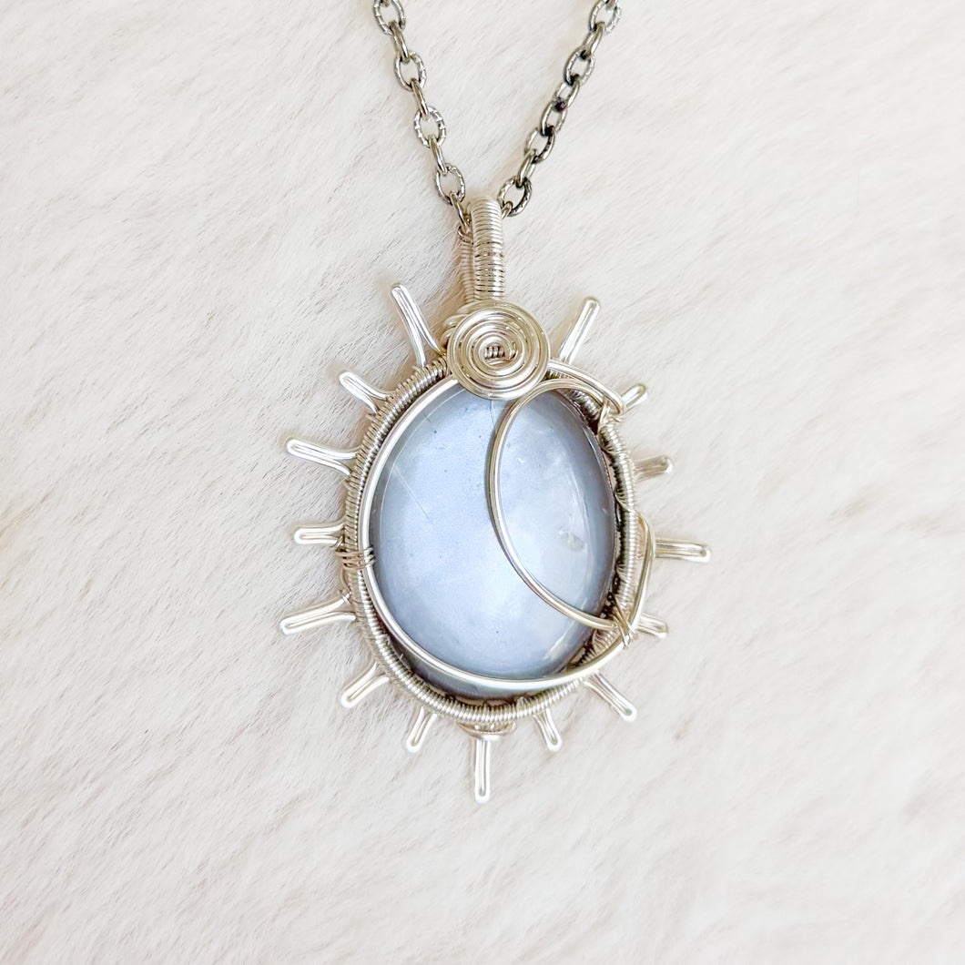 Moonstone Moon Sun Pendant